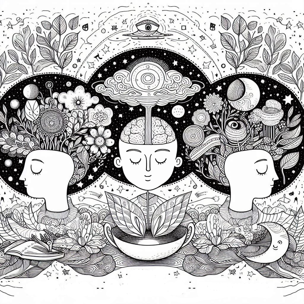 illustration of smart consciousness, peace and spirituality